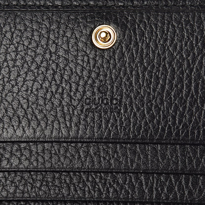 Gucci Pebbled Calfskin GG Marmont Card Case Black 6 of 9