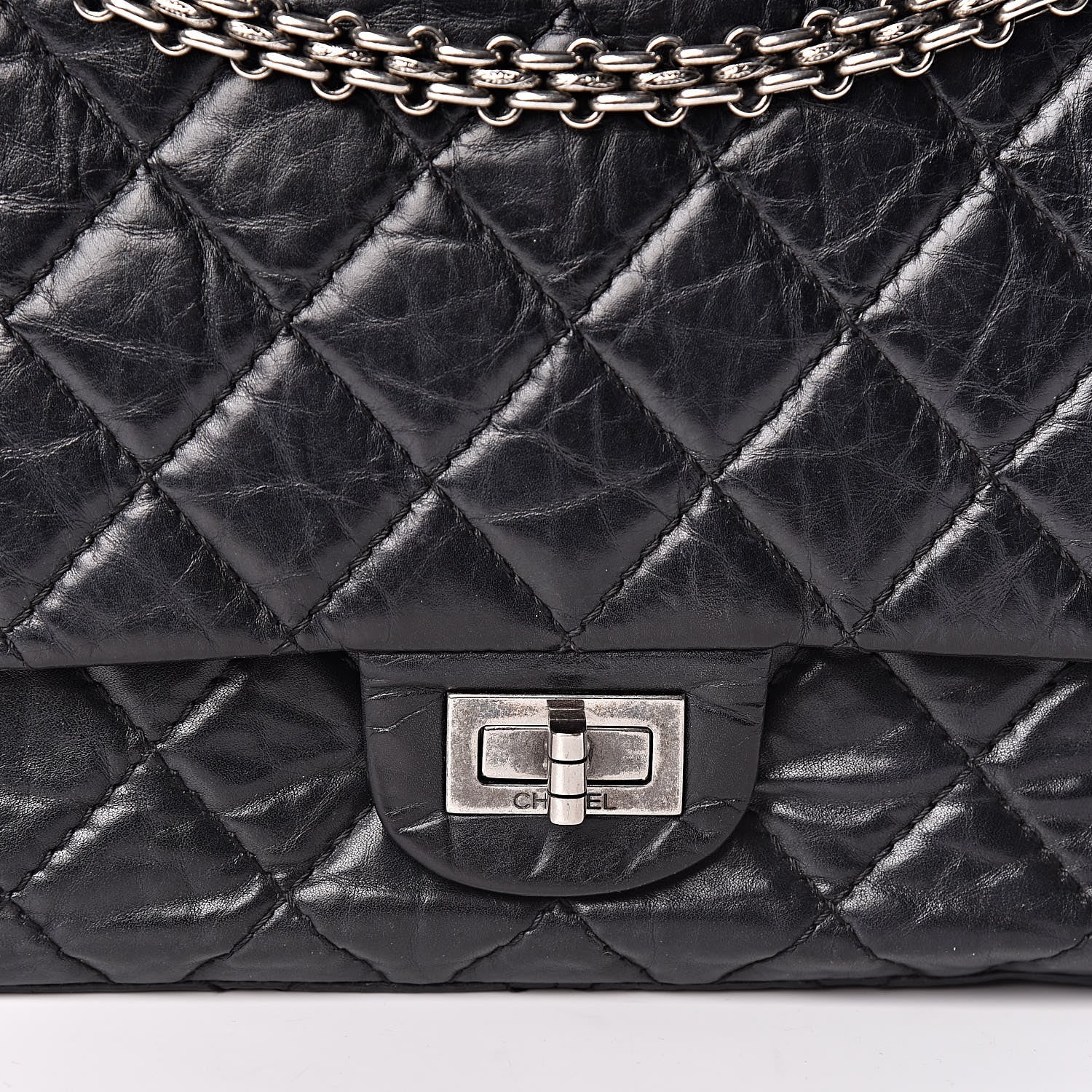 Chanel Aged Calfskin Quilted 2.55 Reissue 226 Flap Black 8 of 11
