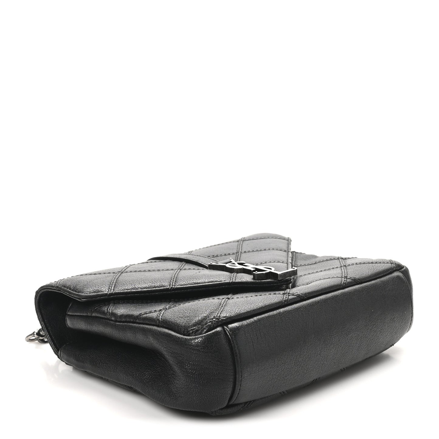Calfskin Matelasse Diamond Quilted Monogram Medium College Bag Black
