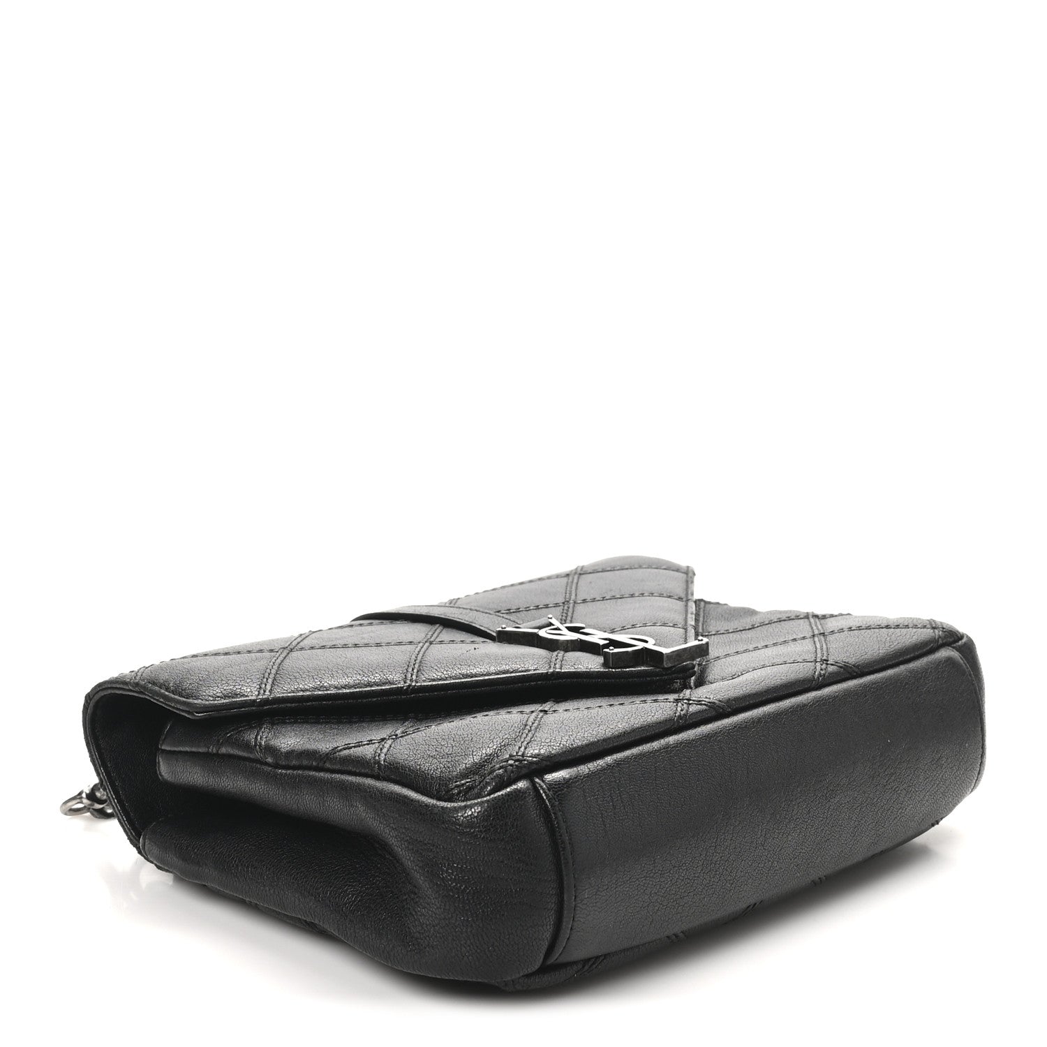 Saint Laurent Calfskin Matelasse Diamond Quilted Monogram Medium College Bag Black 4 of 11