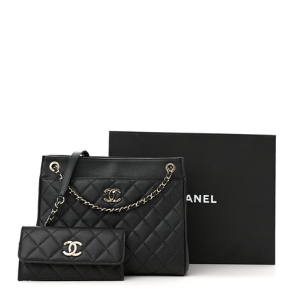 Chanel Caviar Quilted In Out Flap Shopping Tote Black 12 of 12