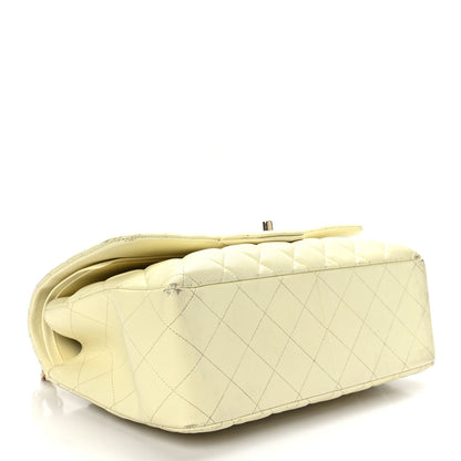 Chanel Caviar Quilted Jumbo Double Flap Light Yellow 3 of 15