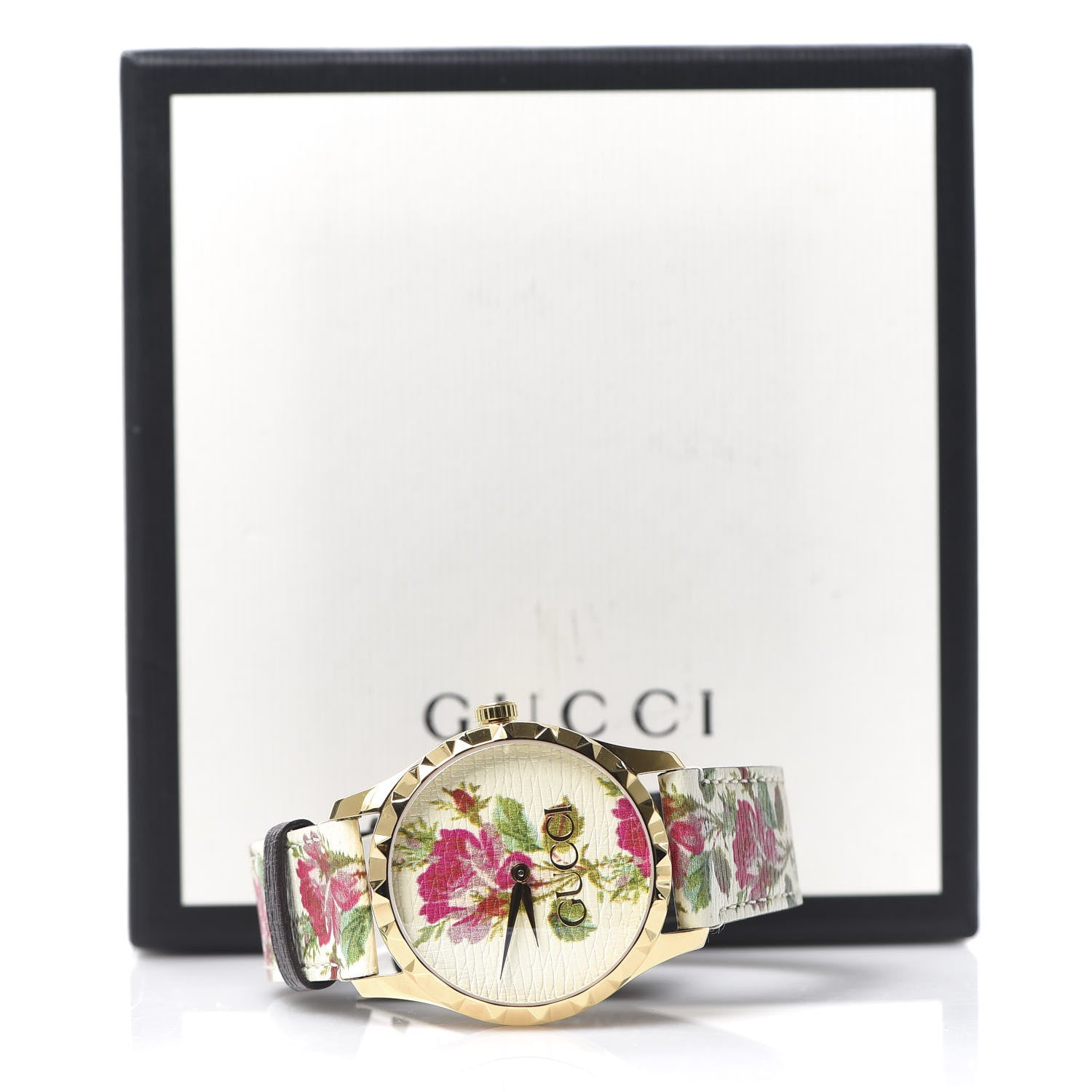 Gucci Stainless Steel Calfskin 38mm G-Timeless Floral Quartz Watch Ivory 8 of 8