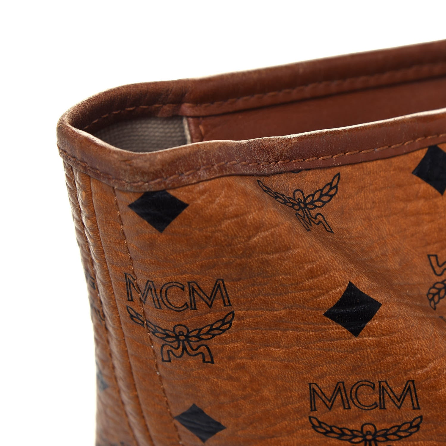 MCM Visetos Dog Bone Shopper Tote Cognac 9 of 21