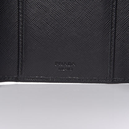 Prada Saffiano Metal Flap Wallet Black 6 of 7