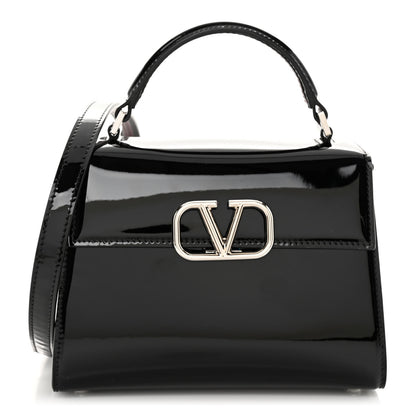 Valentino Garavani Patent Small VSling Top Handle Bag Black 1 of 9