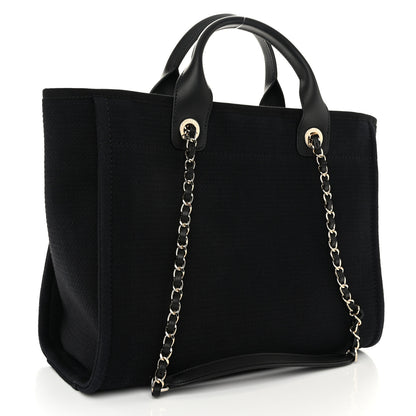 Chanel Mixed Fibers Small Deauville Tote Black 4 of 13