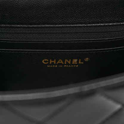 Chanel Caviar Quilted Mini Retro Twist Top Handle Flap Black 5 of 9