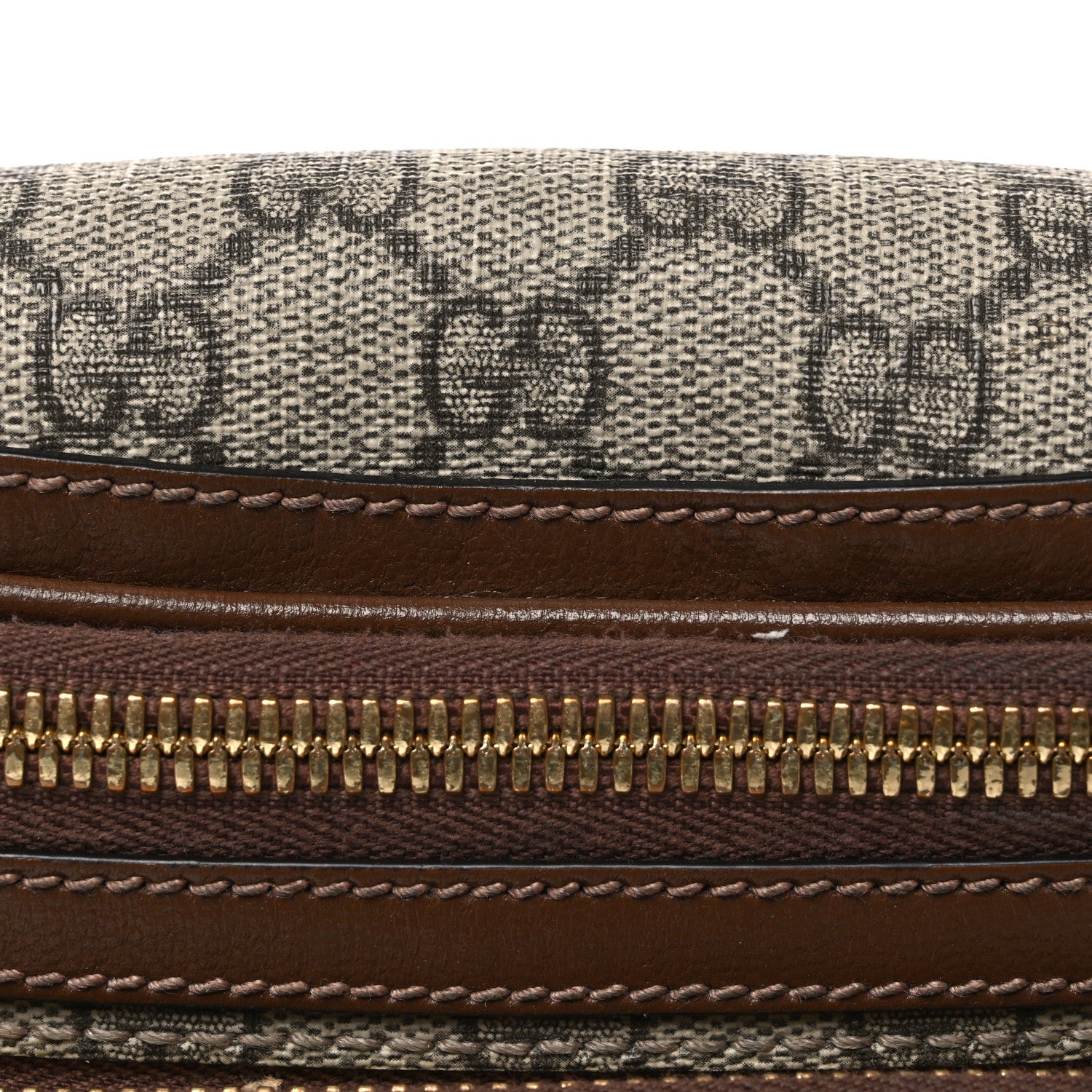 Gucci GG Supreme Monogram Textured Calfskin Retro Interlocking G Belt Bag Beige Ebony Brown Sugar 7 of 9