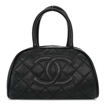 Chanel Calfskin Quilted Small Bowler Black 1 of 10