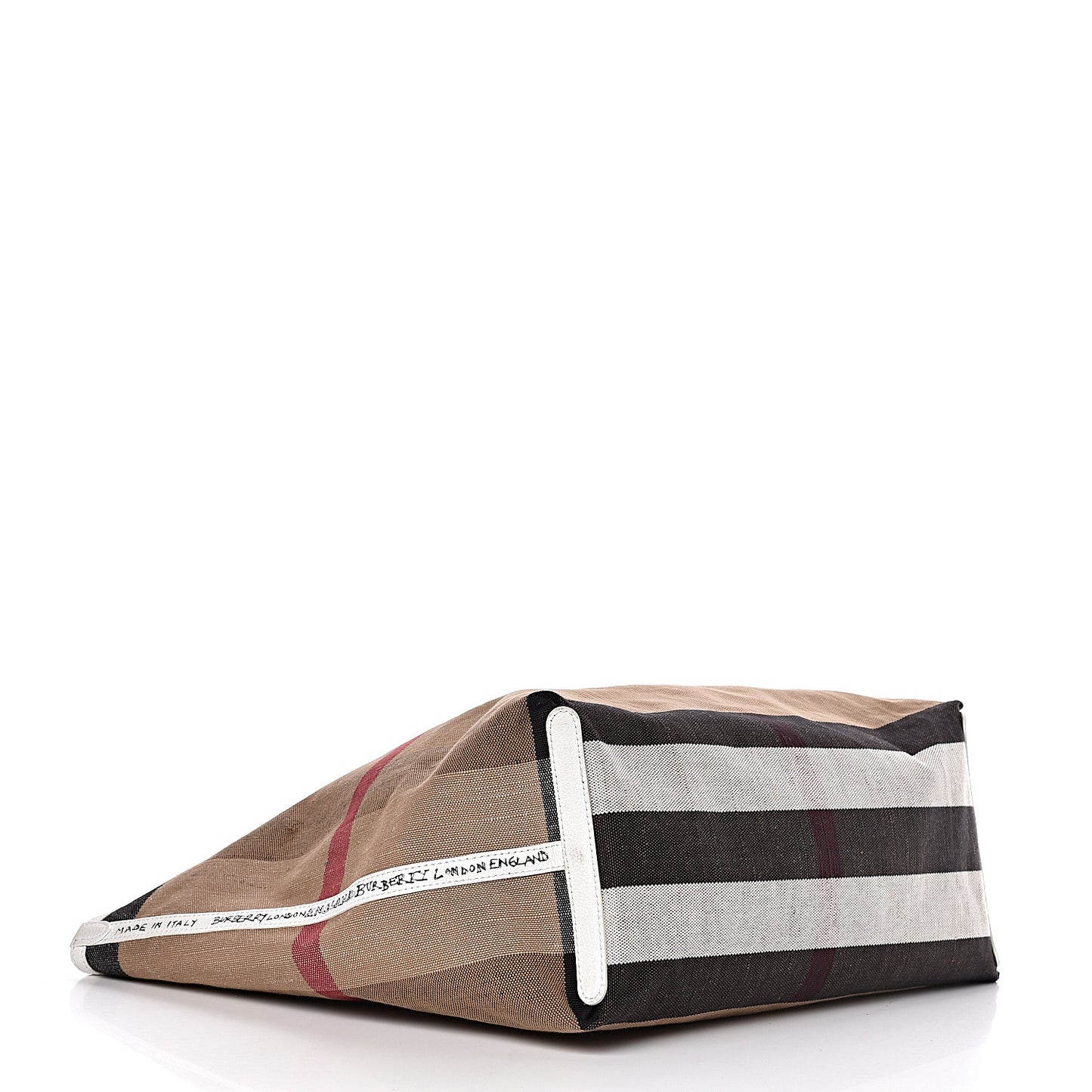 Coated Canvas Mega Check Sketchbook Large Reversible Doodle Tote White