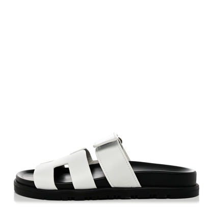 Hermes Calfskin Womens Chypre Sandals 35 White 1 of 9