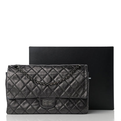 Chanel Metallic Aged Calfskin Quilted 2.55 Reissue 226 Flap Dark Silver 11 of 11