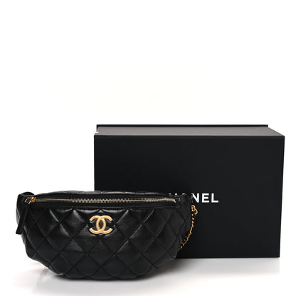 Chanel Shiny Lambskin Quilted Belt Bag Black 11 of 11