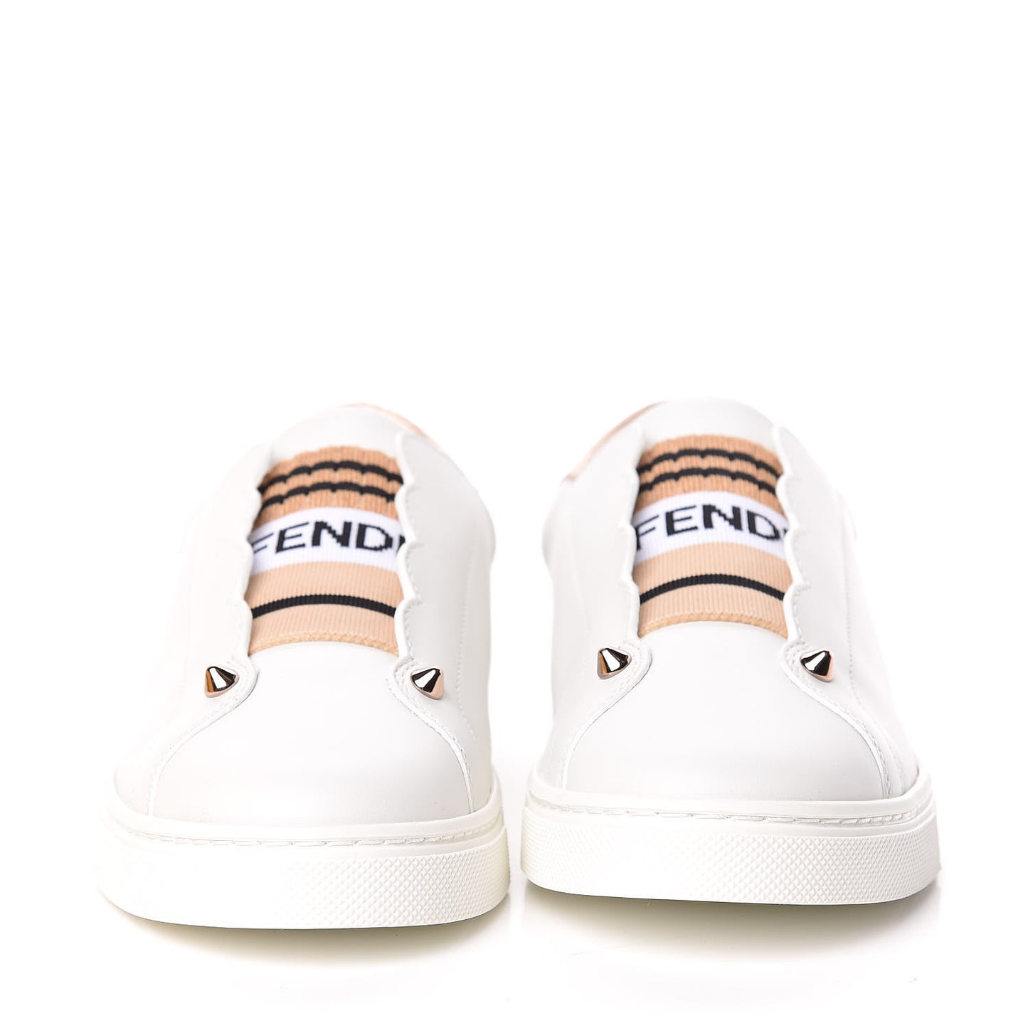 Vitello Lurex Rockoclick Slip On Sneakers 36.5 White Soap Rose Gold