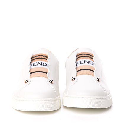 Fendi Vitello Lurex Rockoclick Slip On Sneakers 36.5 White Soap Rose Gold 2 of 10