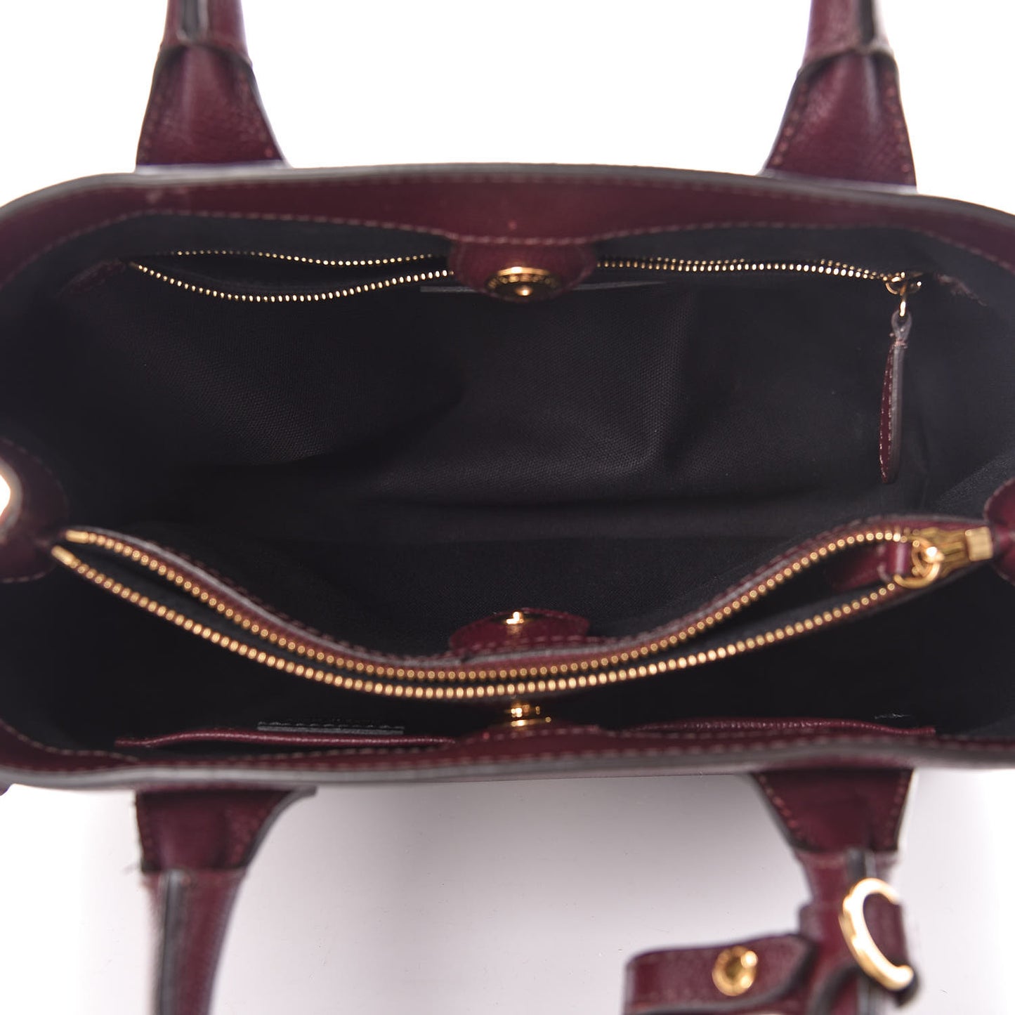 Grainy Calfskin House Check Medium Banner Tote Mahogany Red
