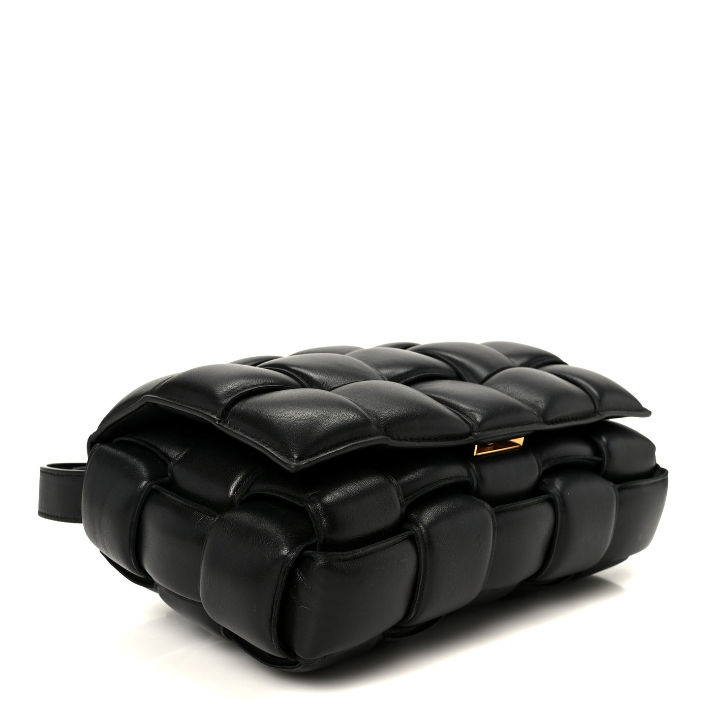Nappa Maxi Intreccio Padded Cassette Crossbody Bag Black
