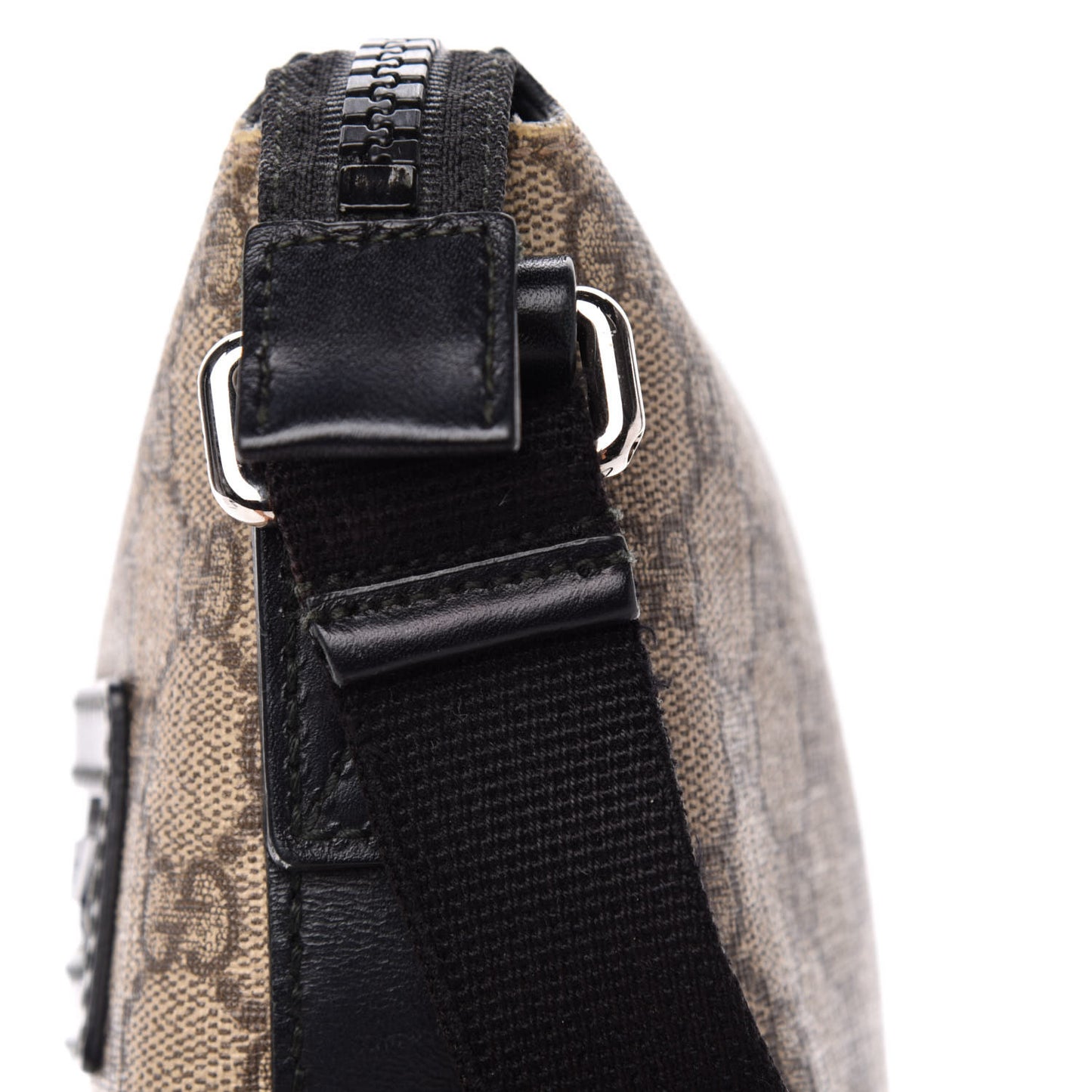 GG Supreme Monogram Flat Messenger Bag Black