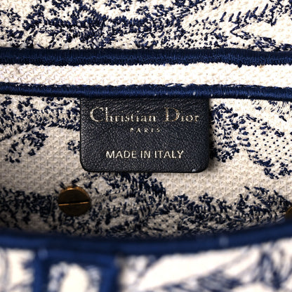 Christian Dior Canvas Embroidered Toile de Jouy Saddle Bag Blue 6 of 14