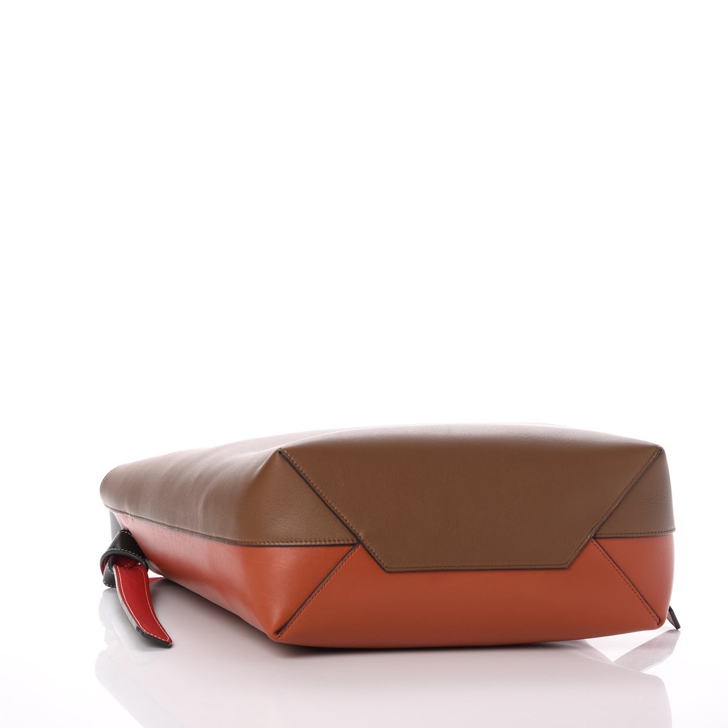 Shiny Smooth Calfskin Small Twisted Cabas Camel Brick