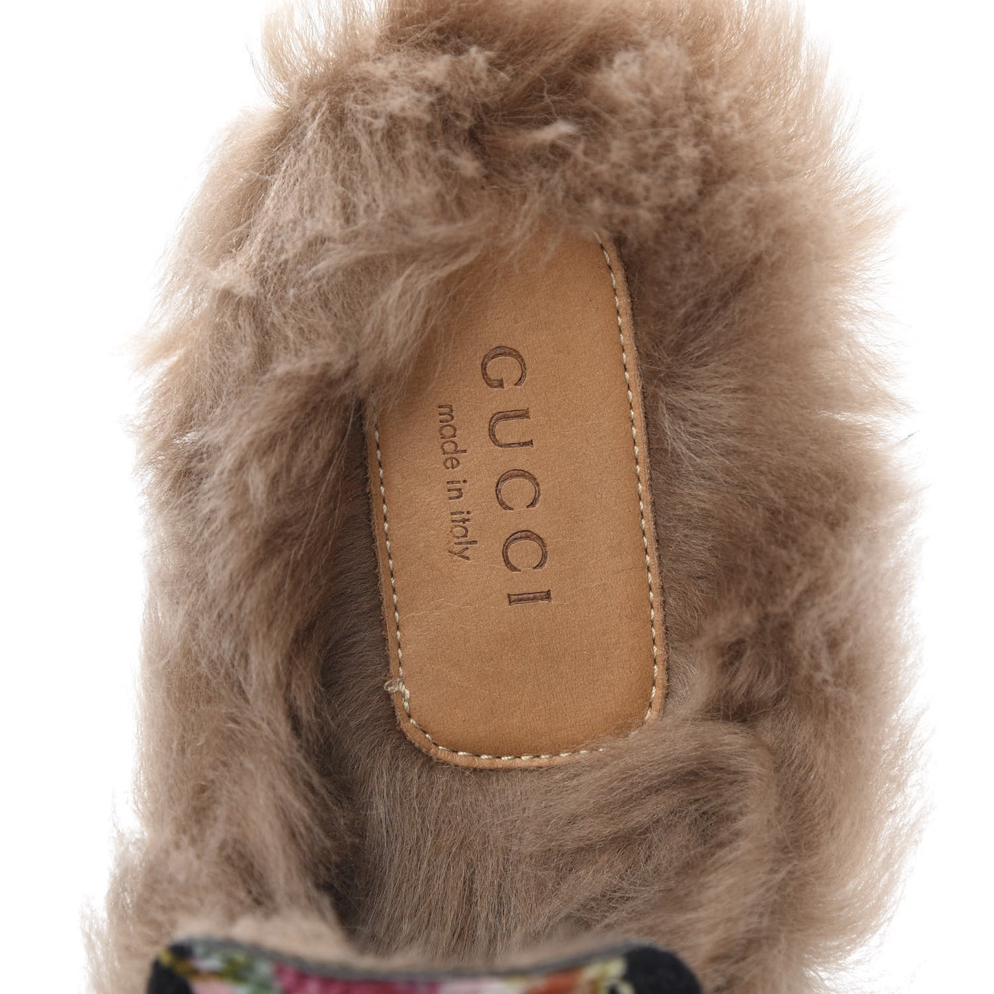 Velvet Fur Floral Womens Princetown Slippers 35 Black