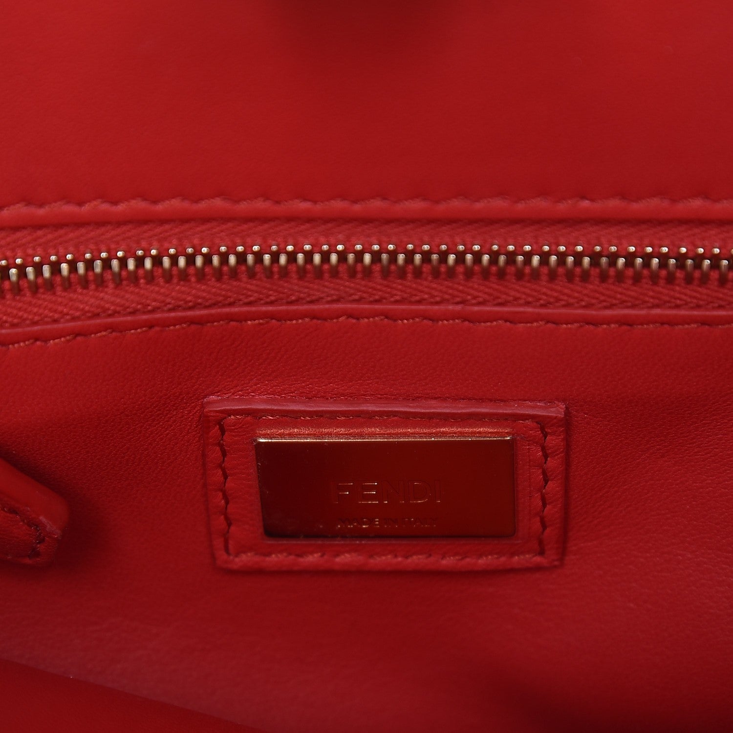 Fendi Python Mini Peekaboo Iconic Satchel Rosso Scuro Fiamma 7 of 7