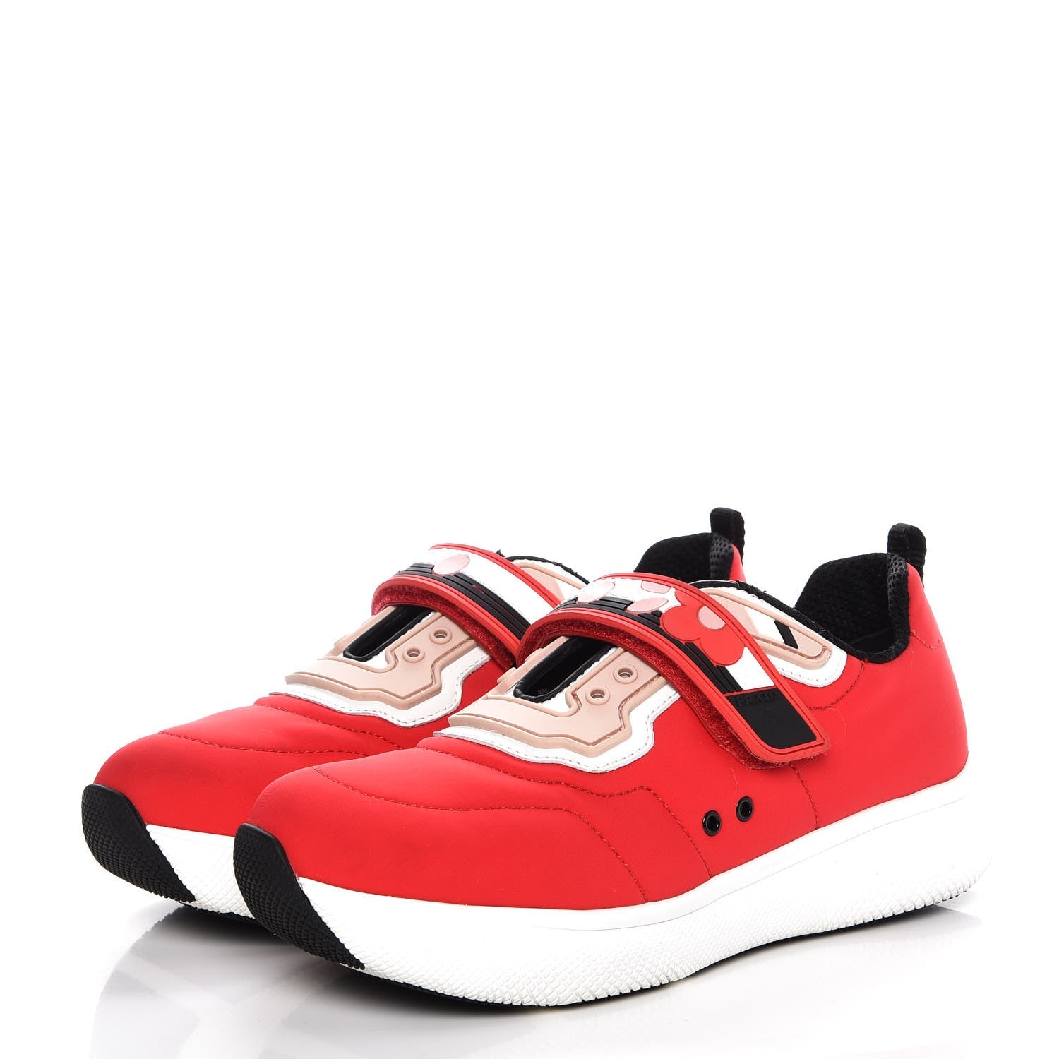 Prada Neoprene Floral Sneakers 37 Lacca 3 of 11