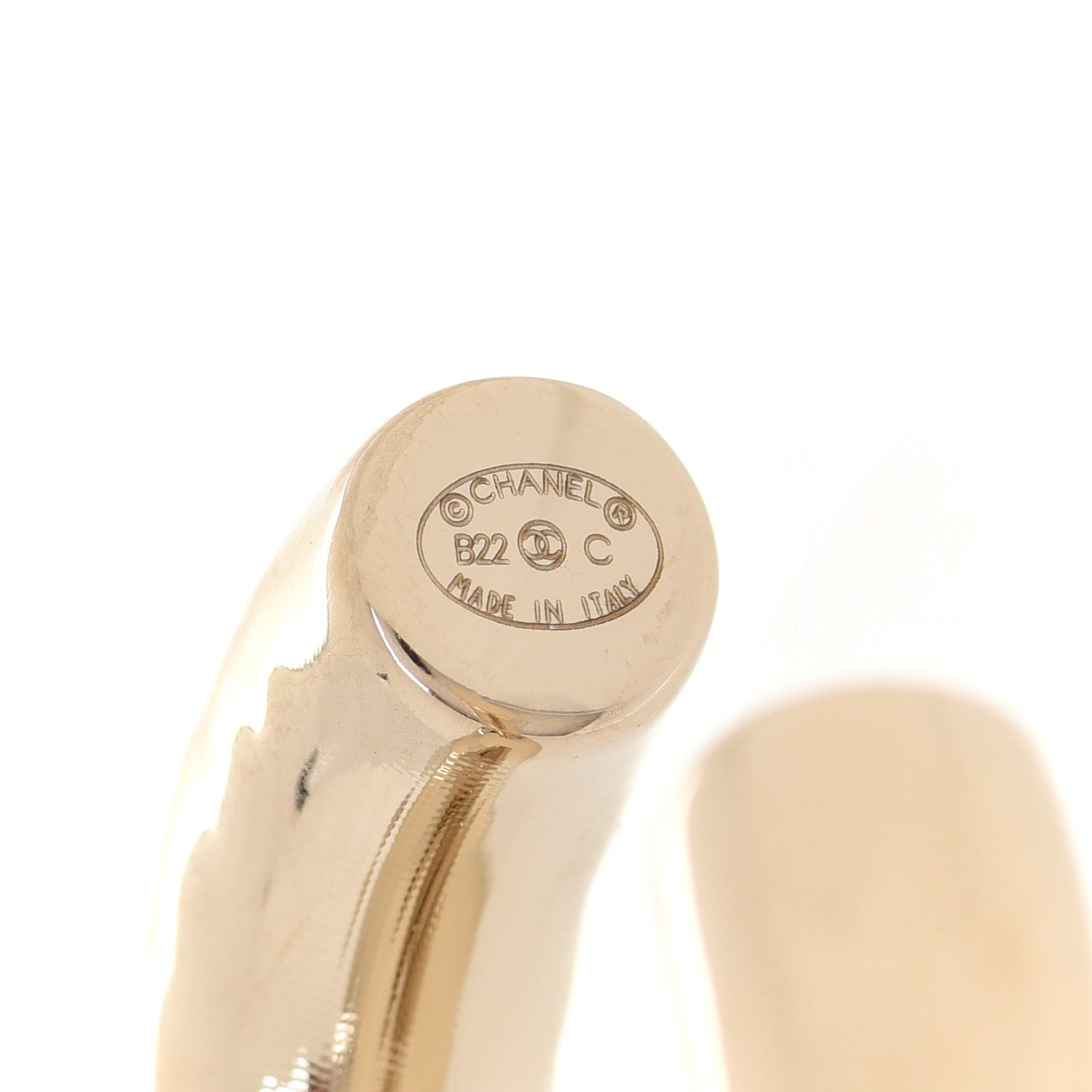 Chanel Metal Large CC Earrings Light Gold 4 of 5