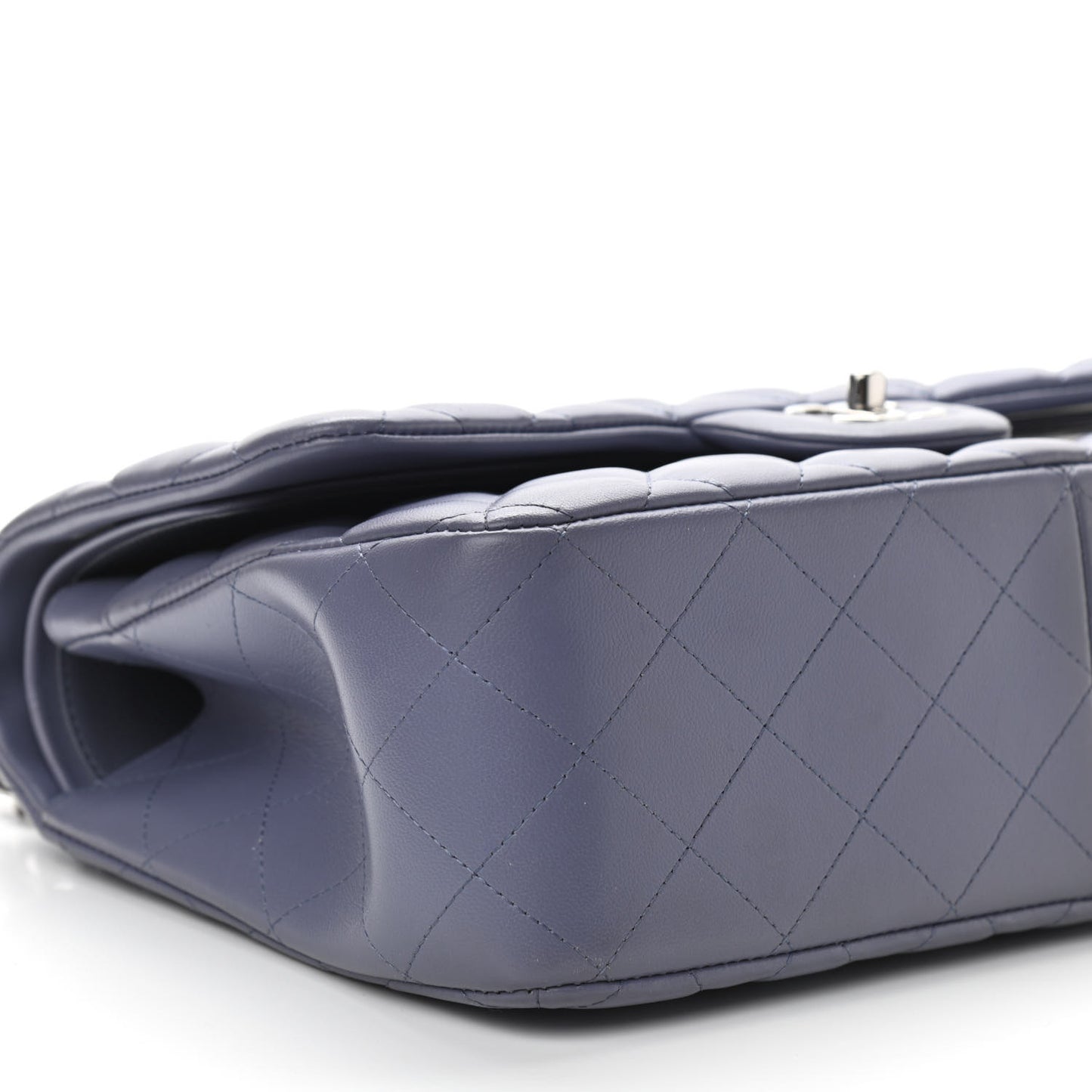 Lambskin Quilted Jumbo Double Flap Light Purple