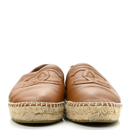 Chanel Calfskin CC Espadrilles 37 Light Brown 2 of 11