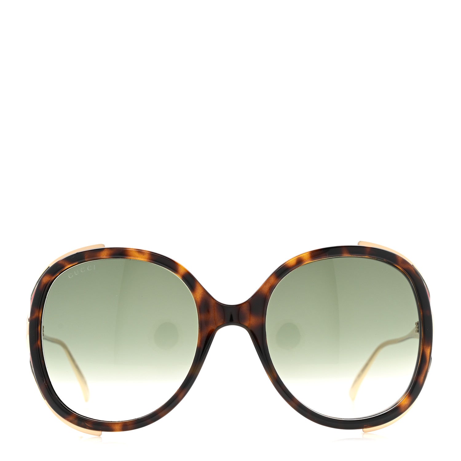 Gucci Round Frame Injected GG0226S Sunglasses Tortoise 2 of 8