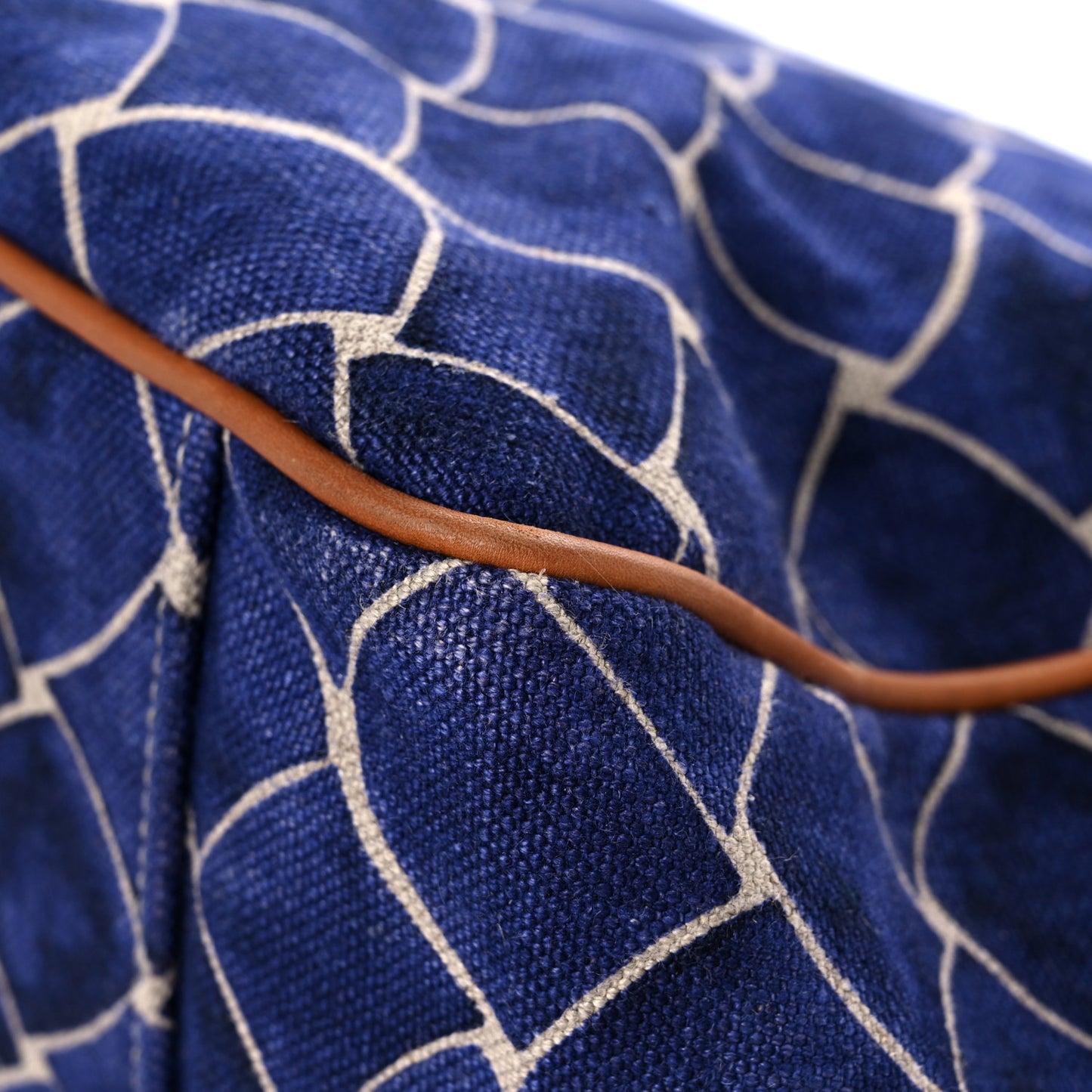 Natural Linen Calfskin Tote White Rope