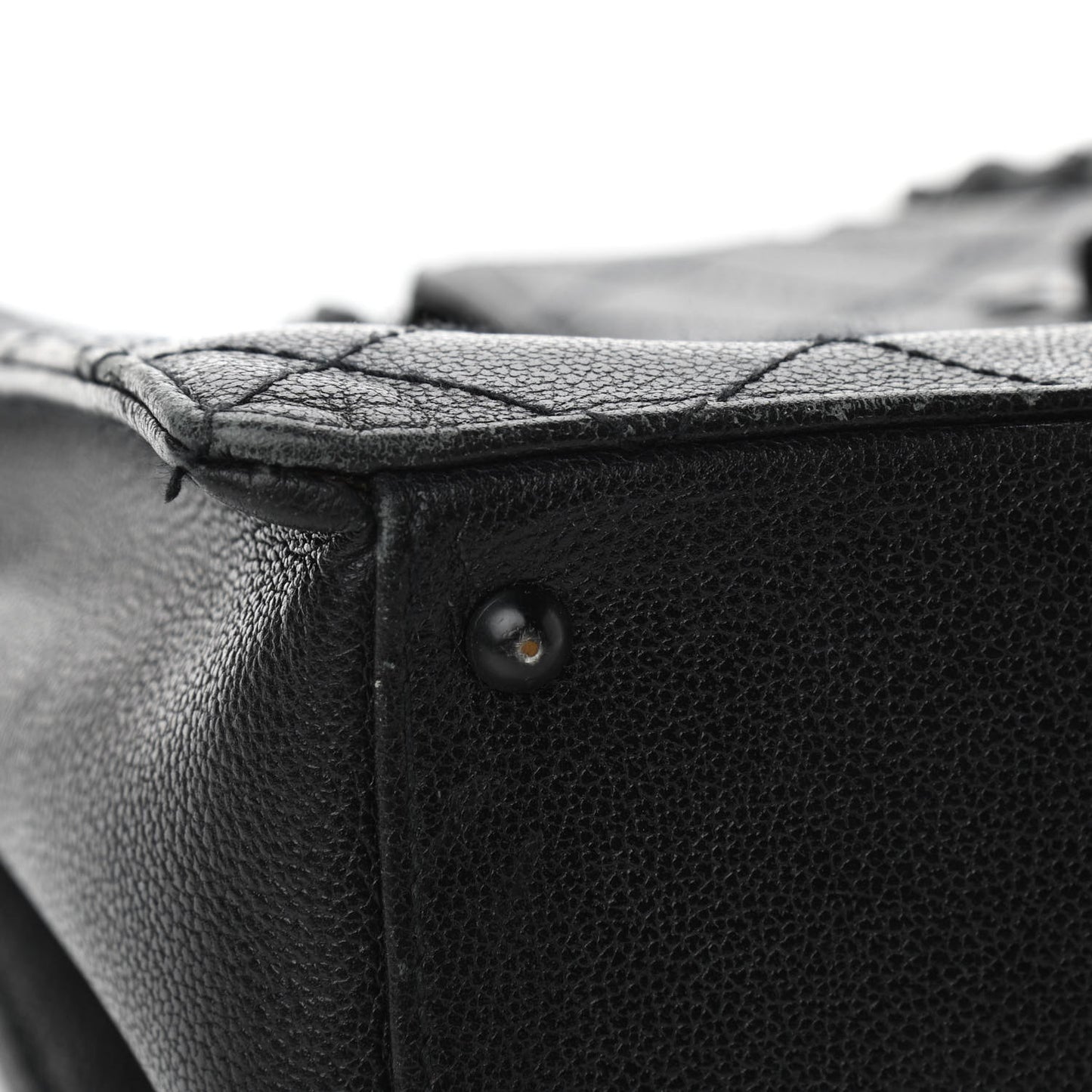 Caviar Diamond Stitched Tote So Black