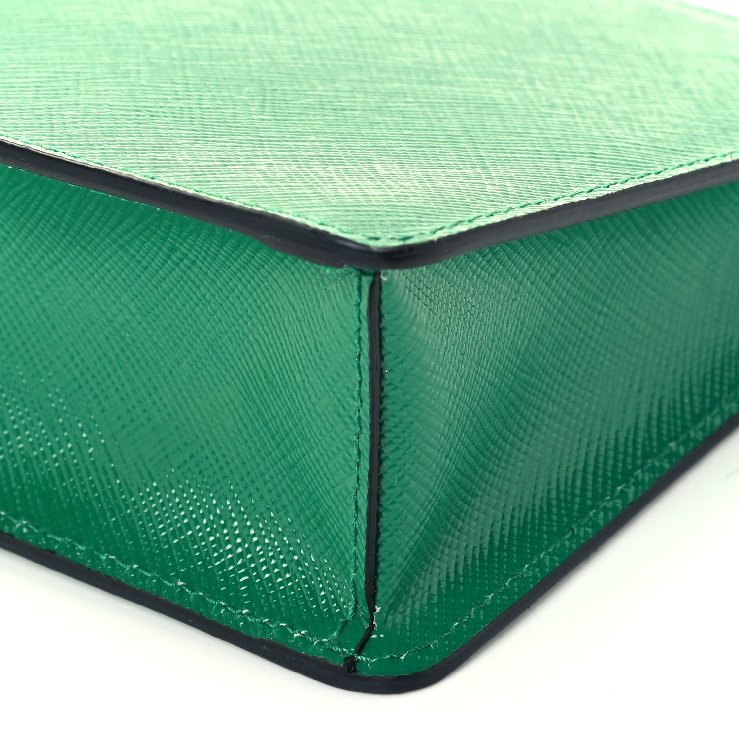 Prada Saffiano Vernice Chain Crossbody Bag Green 9 of 9