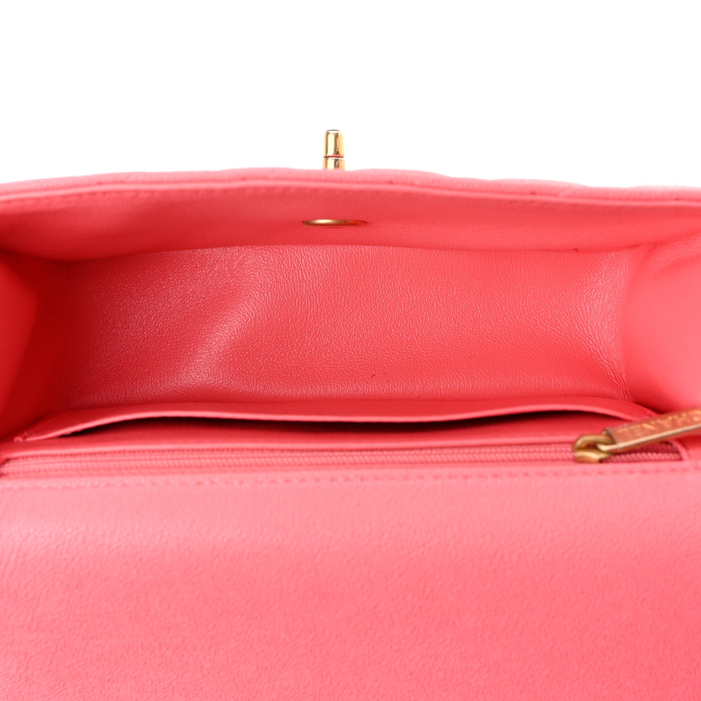 Caviar Quilted Mini Top Handle Rectangular Flap Pink