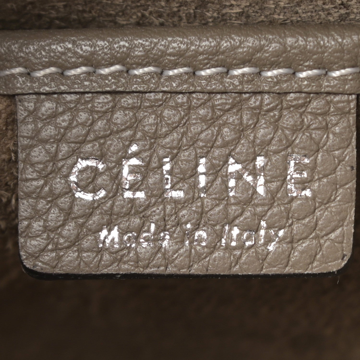 Celine Drummed Calfskin Nano Luggage Souris 6 of 12
