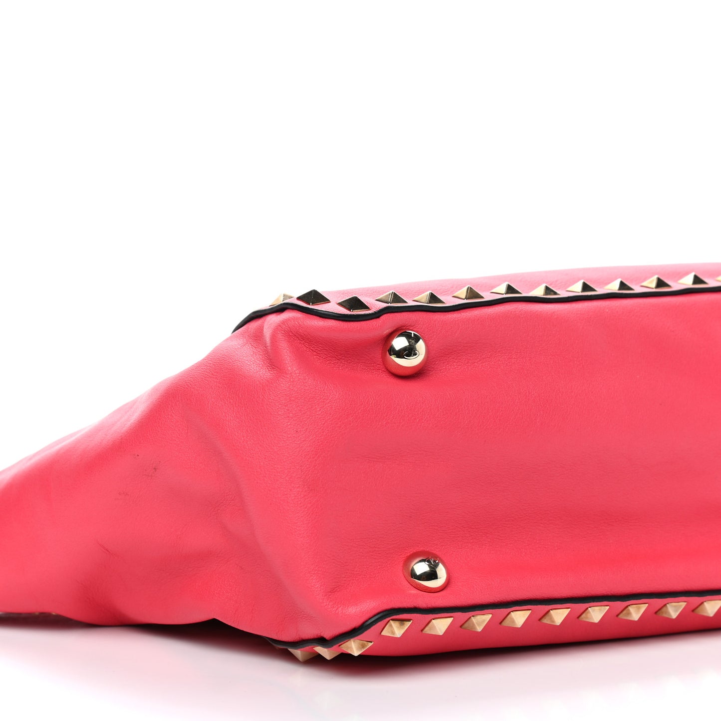 Vitello Small Rockstud Tote Raspberry