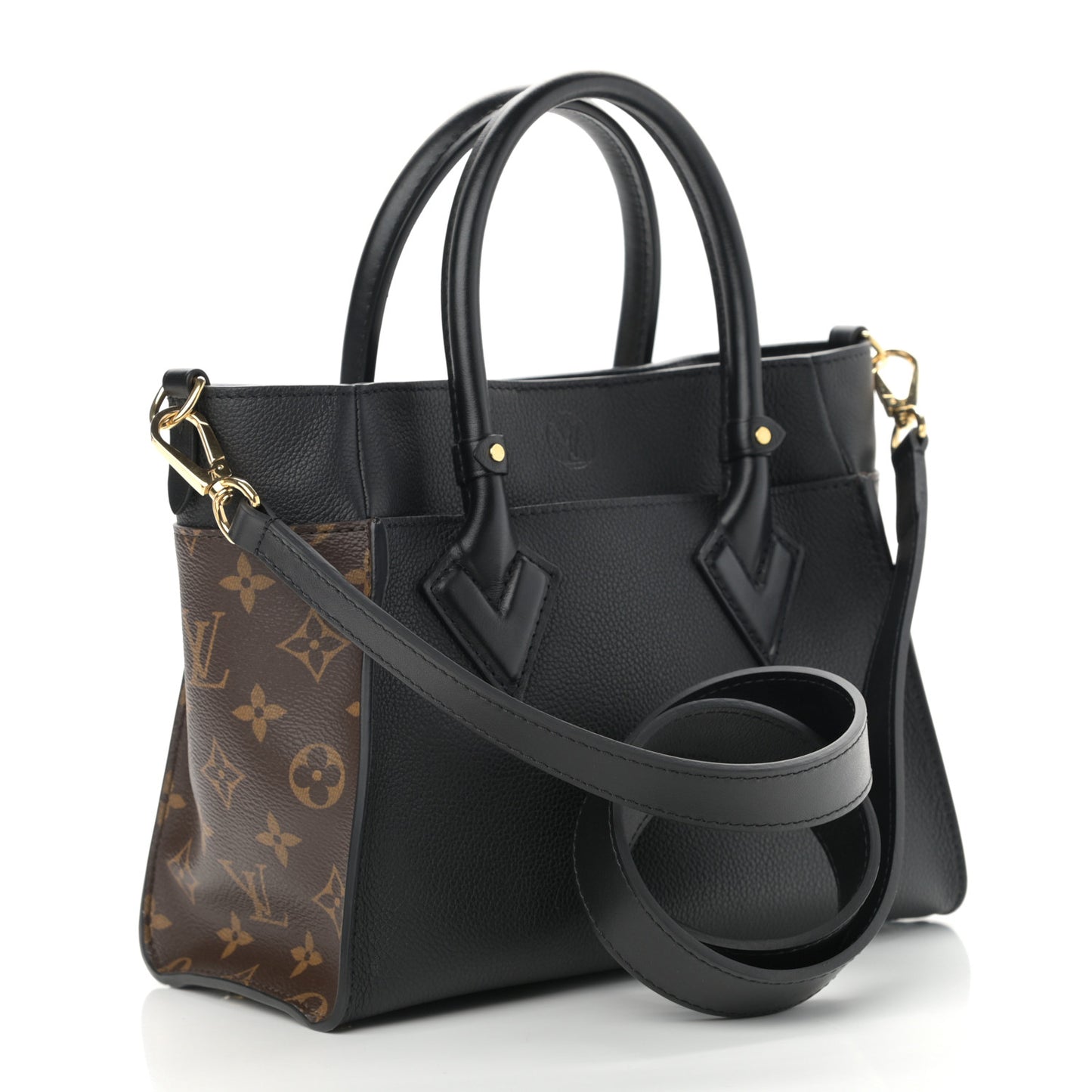 Calfskin Monogram On My Side PM Black