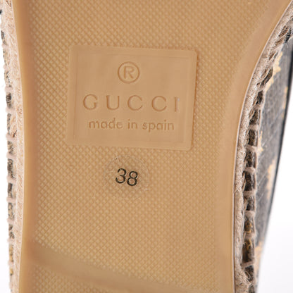 Gucci GG Supreme Monogram Bees Espadrille Flats 38 Beige Ebony Oro Black 8 of 11