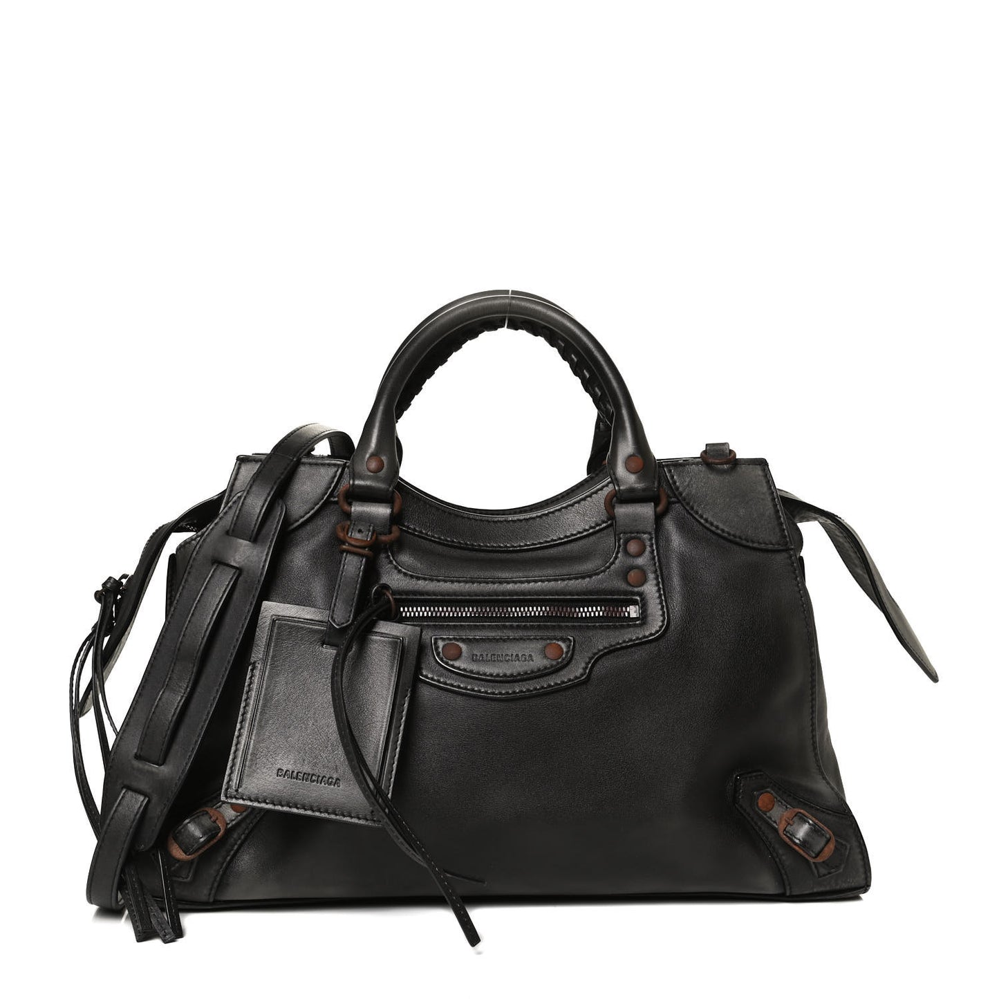 Used Calfskin Rust Hardware Neo Classic City Black