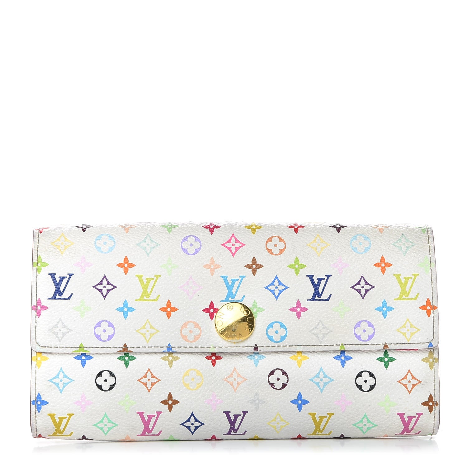 Louis Vuitton Monogram Multicolor Sarah Wallet White Litchi 1 of 9
