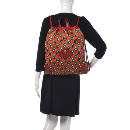 Gucci Cotton GG Wallpaper Neo Vintage Drawstring Backpack Vulcanic Red 2 of 10