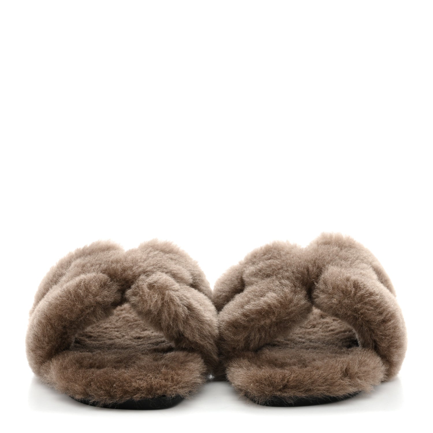 Hermes Woolskin Oran Sandals 40 Etoupe 3 of 8