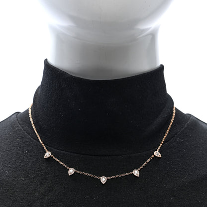 Parker & West by FASHIONPHILE 14K Rose Gold Diamond .81ctw Pear Cut Five Station Necklace 2 of 4