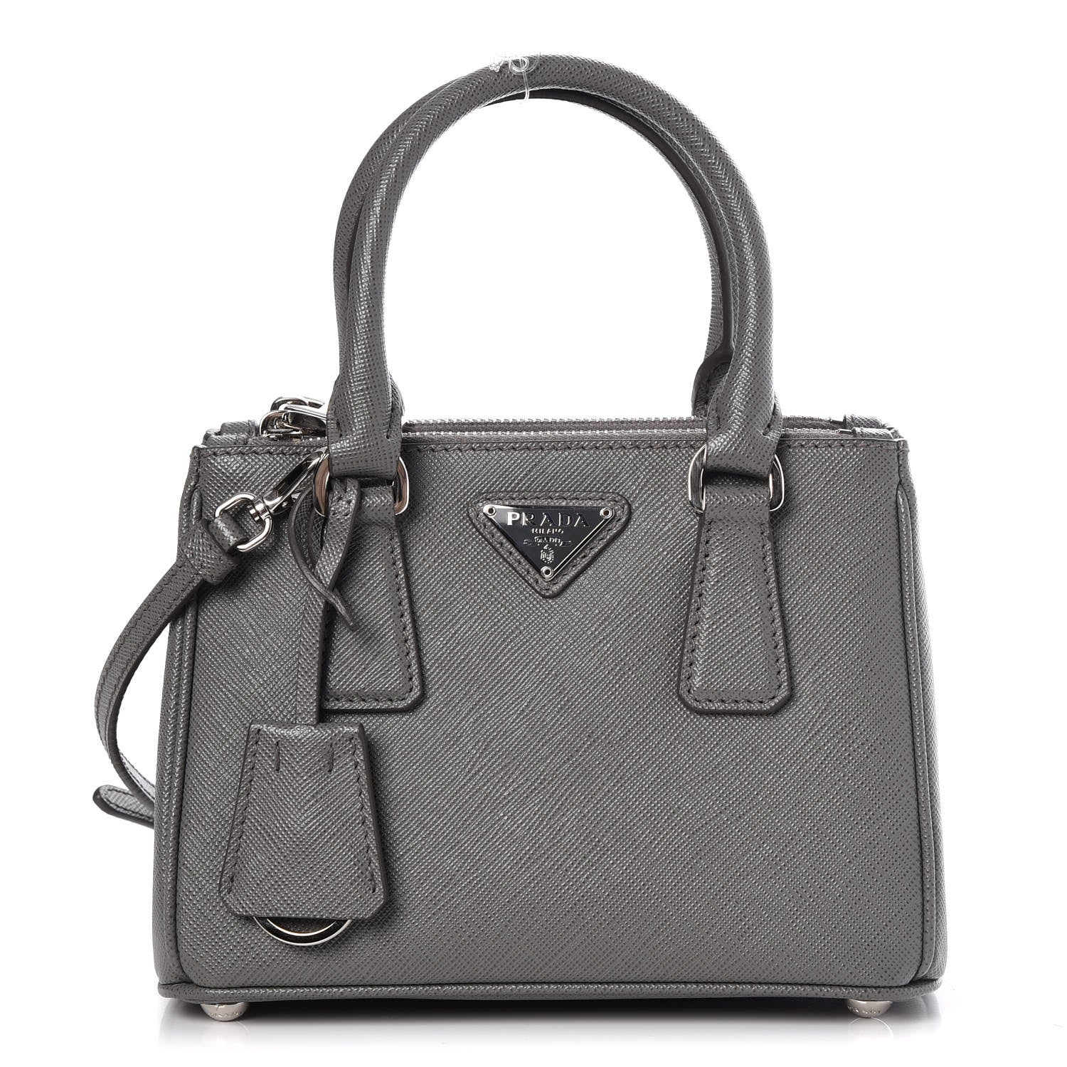 Prada Saffiano Mini Galleria Double Zip Tote Marmo 1 of 9