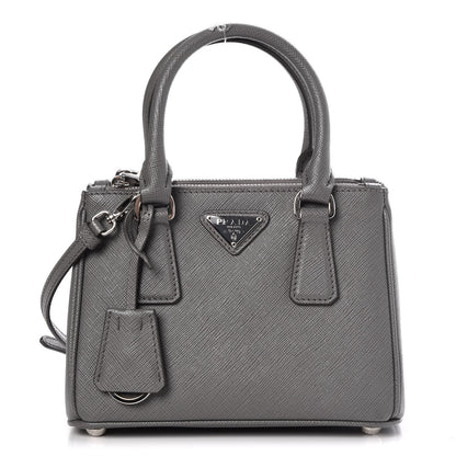 Prada Saffiano Mini Galleria Double Zip Tote Marmo 1 of 9