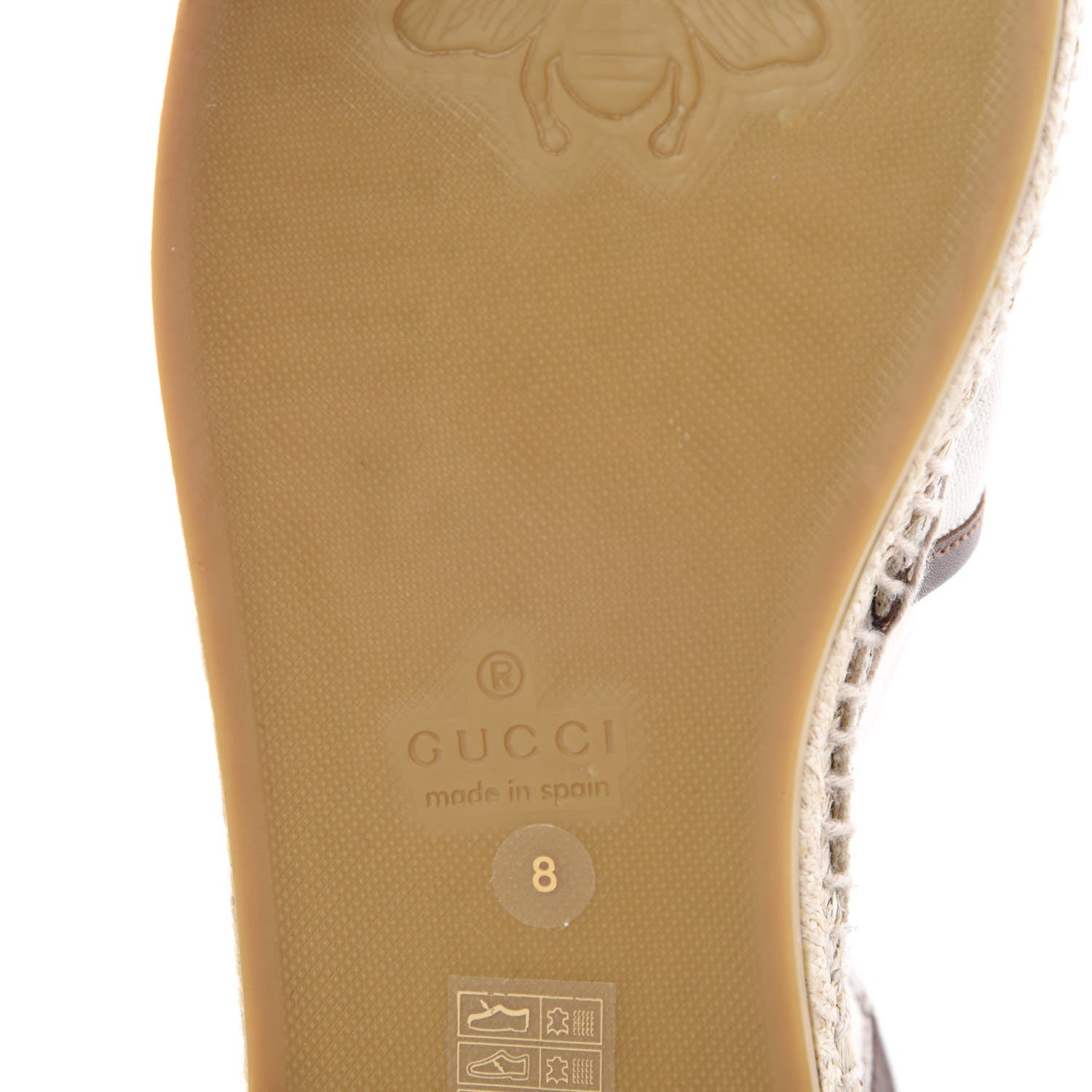 Gucci Canvas Miro Soft Calfskin Logo Mens Espadrilles 9 Greggio Cuir 6 of 8