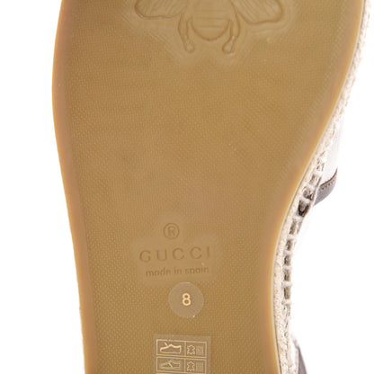Gucci Canvas Miro Soft Calfskin Logo Mens Espadrilles 9 Greggio Cuir 6 of 8