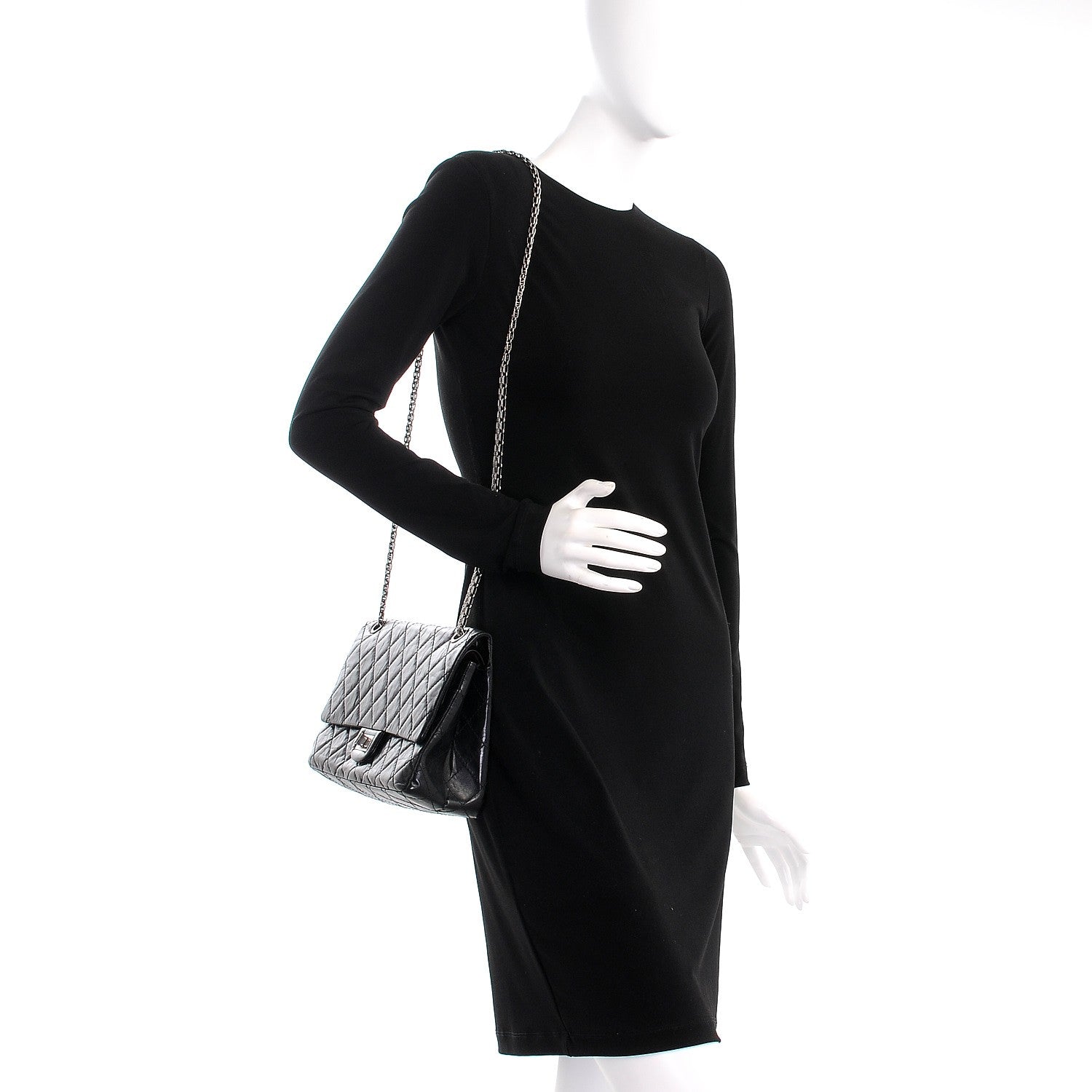 Chanel Aged Calfskin Quilted 2.55 Reissue 226 Flap Black 2 of 11